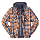 John Dutton Jacket Autumn and Winter Plaid Jacket Long-Sleeved Hooded Fake Two Pieces Cotton Padded Coat Men
