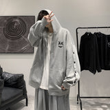 Smiley Face Hoodie Hooded Sweatshirt Loose Cardigan Coat Loose Sportswear