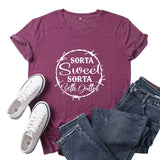 Beth Dutton Outfits Sorta Sweet Sorta Beth Dutton round Neck Casual Short Sleeve Loose plus Size Fashion T-shirt