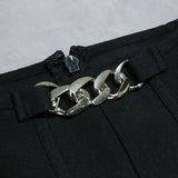 Women Bodycon Dress Spring/Summer Black Two-Piece Set Fashion Suspenders Top Bell-Bottom Pants