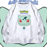 Men and Women Pokemon Pikachu Hoodie Bulbasaur Crew Neck Pullover Sweatshirt