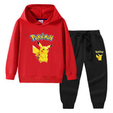 Children Pokemon Pikachu Hoodie & Pant Set Sweater Trousers Two-Piece Baby Cotton Suit