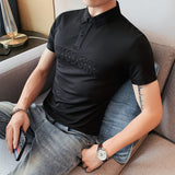Men Polo Shirts Slim Fit Lapel T-shirt