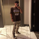 Rrr123 T-Shirt Loose Distressed Knight Printed Short Sleeve