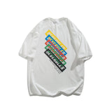 Men T Shirt Summer Casual Tops Men's Clothes Summer Wear Vintage Men's round Neck Short Sleeve Casual Loose Letter Color-Striped Printing