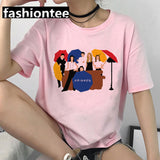 Friends Joey T Shirt Friends Pink Casual Loose-Fitting T-shirt
