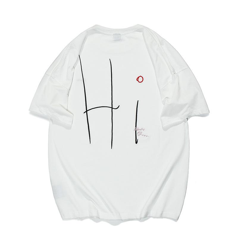 Men T Shirt Summer Casual Tops Men's Clothes Summer Wear Vintage Men's round Neck Short Sleeve Casual Loose Letter Embroidery T-shirt