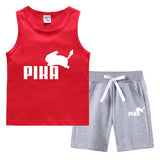 Children Pokemon Pikachu Tshirts & Shorts Summer Vest Middle Pants Sports Casual Sleeveless Two Pieces