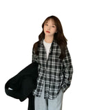 Beth Dutton Outfits Black and White Plaid Shirt Women's Baggy Coat Long Sleeve Shirt