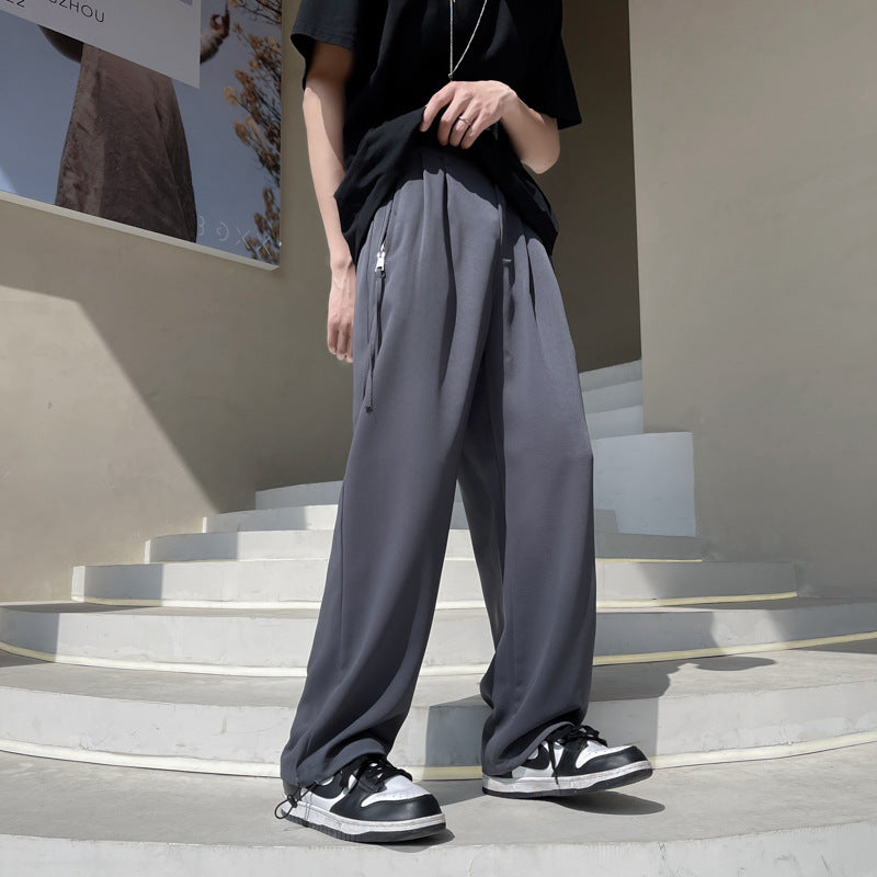 Men Suit Pants Draping Western Straight Loose Casual Pants