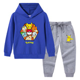 Children Pokemon Pikachu Hoodie & Pant Set Sweater Suit Cotton Trendy