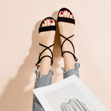 Nude Chunky Heel Roman Sandals