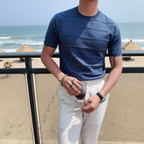 Men Shirts Men's Short Sleeve Striped T-shirt