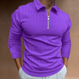 Polo Shirts Striped Long Sleeve Men's Polo Shirt