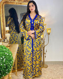 Muslim Women Stylish Kashibo Abaya Muslim Ladies Long Gown Islamic Clothing Jilbab Jalabiya Printed Dress Long Sleeve Robe