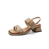 Nude Block Heel Sandals