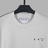 Off White Long Sleeve Round Neck Sweater Autumn And Winter Square Printing Crew Neck Pullover Sweatshirt