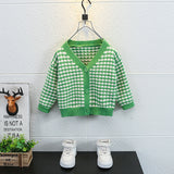 Toddler Boys Sweater Boys' Knitted Plaid Sweater Cardigan Coat