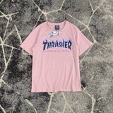 Thrasher T Shirt Niche T-shirt Couple Skateboard Flame T-shirt Summer