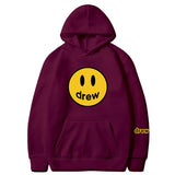 Smiley Face Hoodie Smiley Print Loose Men's Women's Pullover Hoodie