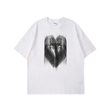 Man Summer T Shirt Heart Printing Crew Neck