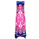 Women Bohemian Dress Summer Printed Sleeveless Dress