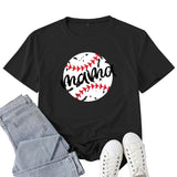 Boy Mama T Shirts Baseball Mama Pattern Printed T-shirt