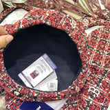 Yankee and Dogers Bucket Hat Autumn Beret Jacquard Woven Plaid Embroidery Vintage Painter Hat