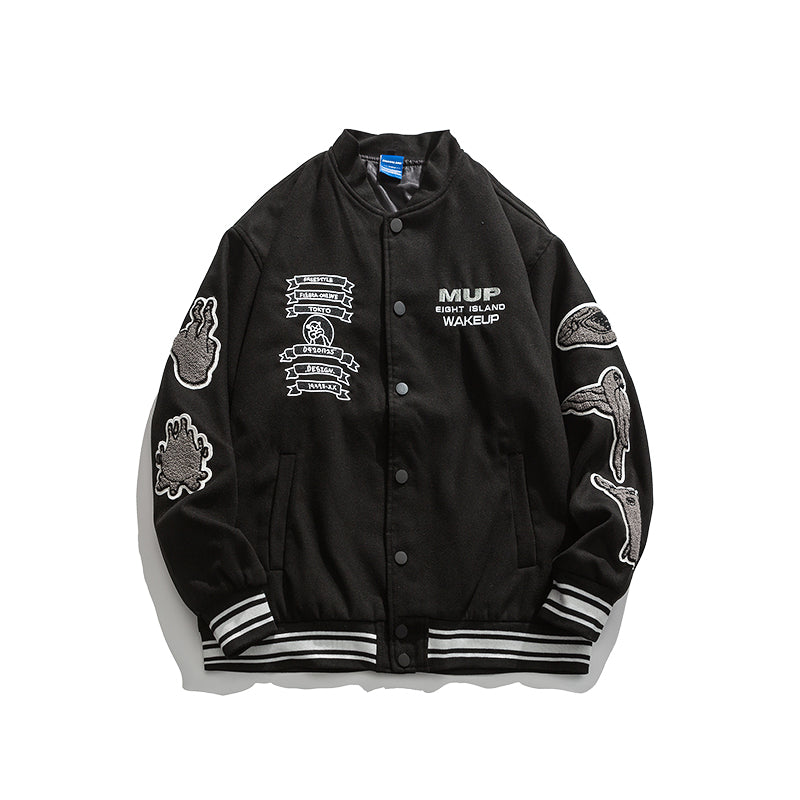 Letterman Jacket Outfit Senior Jackets Varsity Baseball Coat Vintage Overalls Jacket Casual Top