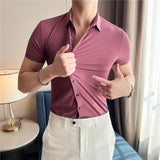 Men's Shirts Stretch Men's Short-Sleeved Shirt