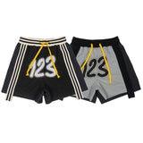 Rrr123 Shorts Fog Drawstring Embroidered Mesh Breathable Workout Shorts