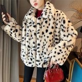 Dalmatian Coat Leopard Print Wool Coat