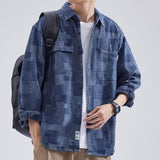 Denim Shirts Men's Long Sleeve Spring and Autumn Loose Casual Denim Shirt Coat