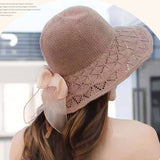 Straw Hat Summer Sun Hat Crocheted Weaving Hollow Hat