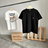 Human Made T-shirt Jarre Aero Bull Pattern Slub Cotton Pocket Embroidery Loose Couple