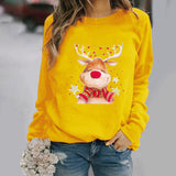 Black Christmas Sweater Christmas Pattern round Neck Sweater for Women