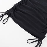 Women Summer Dresses Mini Dress Pleated Sexy Sheer Mesh Short Skirt Dress Summer
