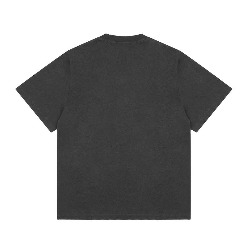 Present T Shirt Vintage Distressed Doberman Pinscher Printed round Neck Loose