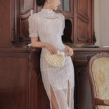 Women Cottagecore Dress Cheongsam Summer Retro Dress Summer