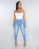 Women Plus Size Jeans Slim Ripped Denim Skinny Pants
