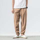 Linen Pants Straight Leg Pants Summer Casual plus Size Men