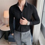 Men Shirts Long Sleeve Shirt Slim Fit Shirt
