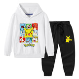 Children Pokemon Pikachu Hoodie & Pant Set Sweater Suit Cotton Trendy