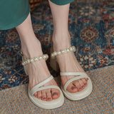 Nude Block Heel Sandals