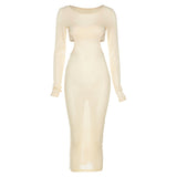 Women Top & Skirt 2 Piece Set Autumn and Winter Vest round-Neck Long-Sleeved Dress Two-Piece Set