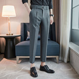 Men Trousers Casual Cropped Pants