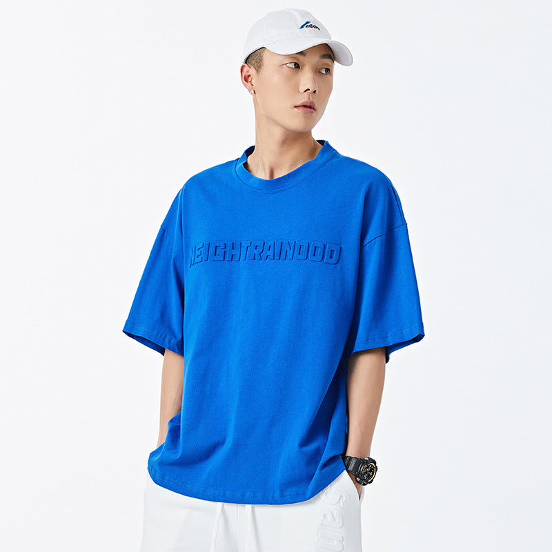 Man Summer T Shirt Letter Half-Sleeved Inner Wear Bottoming Shirt