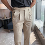 Men Trousers Slim Fit Light Business Casual Trousers