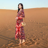 Beth Dutton Bohemian Dress Winter Autumn Midi Dresses Seaside Vacation Long Sleeve Beach Dress