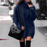 Sweater Dress Outfit With Tights 2 Pieces Set Autumn and Winter Mid-Length Knitted Pullover Long Sleeve Dress